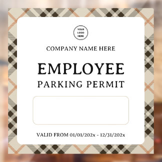 Vinilos Para Cristales Permiso de entrada de estacionamiento para emplead