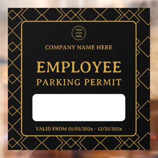 Vinilos Para Cristales Permiso de entrada de estacionamiento para emplead