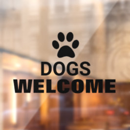 Vinilos Para Cristales Perros Amigables Negocio Bienvenido Vidrio