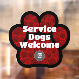 Vinilos Para Cristales Perros de Servicio Bienvenidos Huella de Garra Log