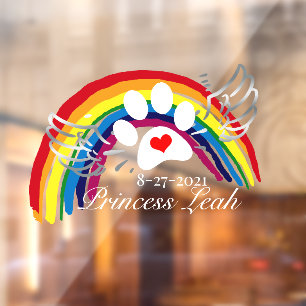 Vinilos Para Cristales Perros puente arcoiris personalizados cruzando