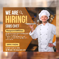 Personaliza Ahora Contratando Sous Chef Restaurant