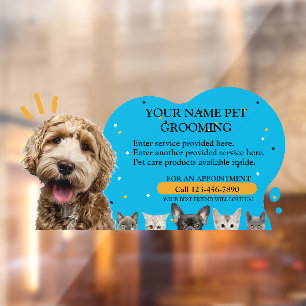 Vinilos Para Cristales Personaliza Aseo de Mascotas Perros y Gatos Salpic