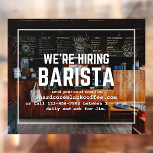 Vinilos Para Cristales Personaliza Café Estamos Contratando Barista