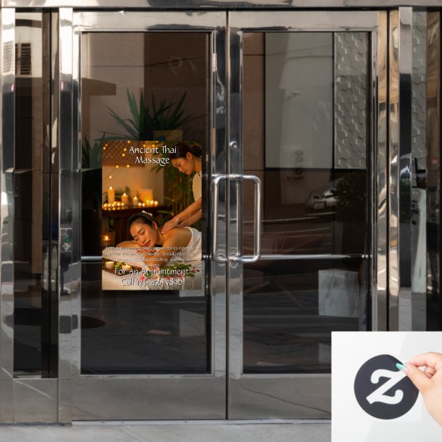 Vinilos Para Cristales Personaliza Estudio de Masaje Negocio  (Puerta de oficina)