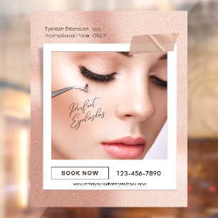 Vinilos Para Cristales Personaliza Extensión de Pestañas Estética Elegant