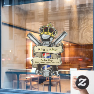 Vinilos Para Cristales Personaliza King Royal Crown Barber Shop 2