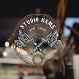 Vinilos Para Cristales Personaliza Máquina de Tatuajes Antigua de Guns Sh