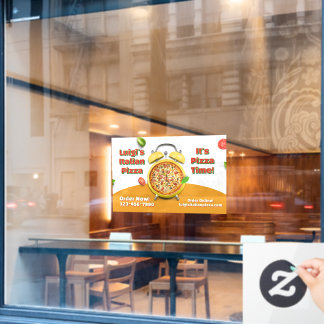 Vinilos Para Cristales Personaliza Negocio de Pizzería Italiana Pizza Tim