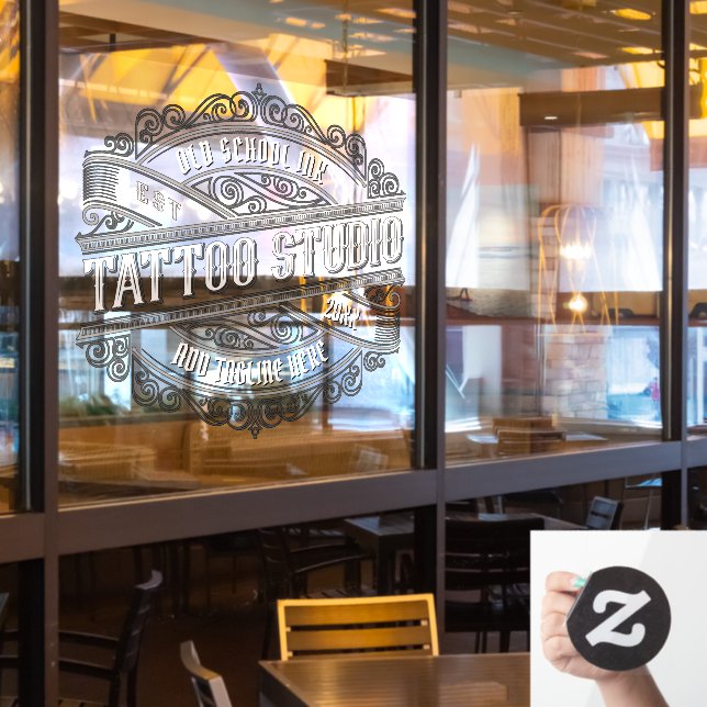 Vinilos Para Cristales Personaliza Negocio de Tatuajes Old School Ink Tat (ventana del restaurante)