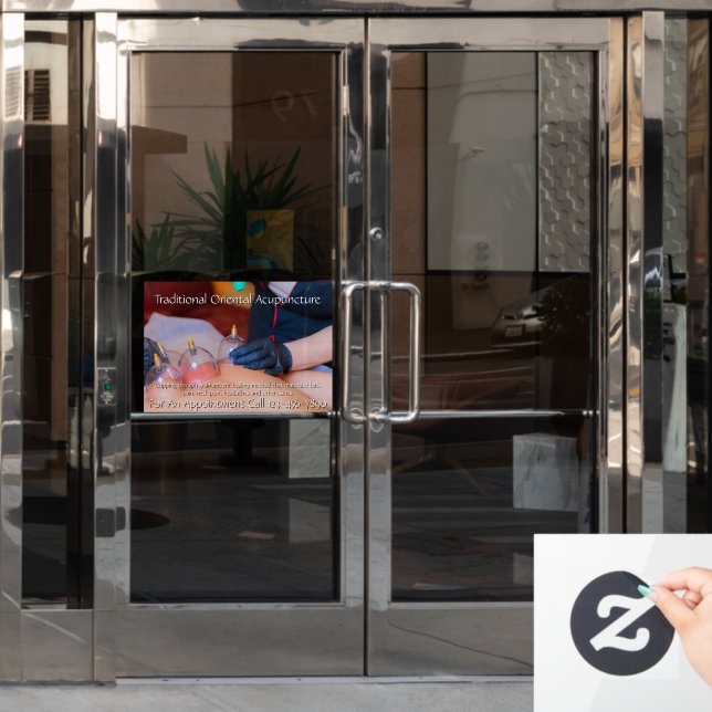 Vinilos Para Cristales Personaliza Negocio de Terapia de Acupuntura con V (Puerta de oficina)