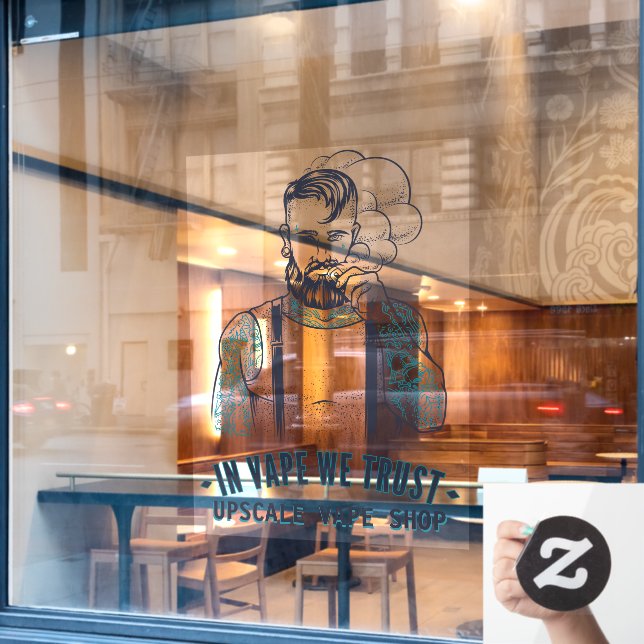 Vinilos Para Cristales Personaliza Negocio de Tienda de Vapeo de Hipster  (Ventana de cafetería)