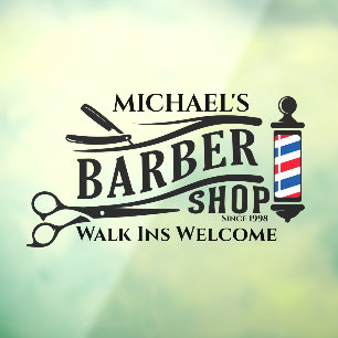 Vinilos Para Cristales Personaliza poste de barbería genérico de negocios