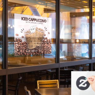 Vinilos Para Cristales Personaliza Promoción de Tienda de Café Donut Capp