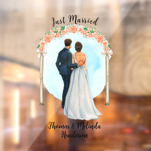 Vinilos Para Cristales Personaliza Rosas de Altar de Novios Casados Coche