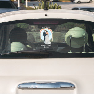 Vinilos Para Cristales Personaliza Rosas de Altar de Novios Casados Coche