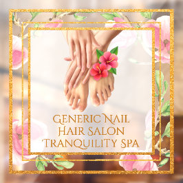 Vinilos Para Cristales Personaliza Salón de Uñas Genérico Spa de Tranquil