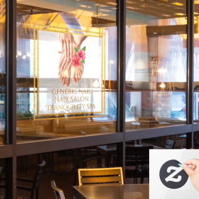 Vinilos Para Cristales Personaliza Salón de Uñas Genérico Spa Tranquilida (ventana del restaurante)