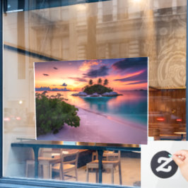 Vinilos Para Cristales Personaliza tu propia playa de mar al atardecer co