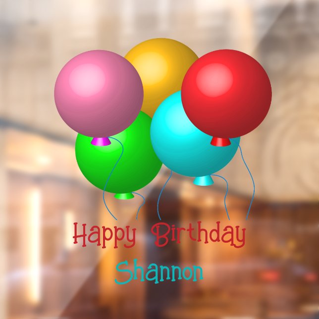Vinilos Para Cristales Personalizable de globos de cinco cumpleaños (Hoja 2)