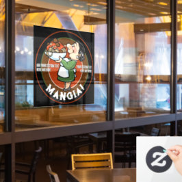 Vinilos Para Cristales Personalizable Italiano Restaurante Pizzeria Promo