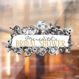 Vinilos Para Cristales Personalizable Nombre Rosas Gold Moda Monograma Lu