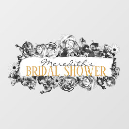 Vinilos Para Cristales Personalizable Nombre Rosas Gold Moda Monograma Lu