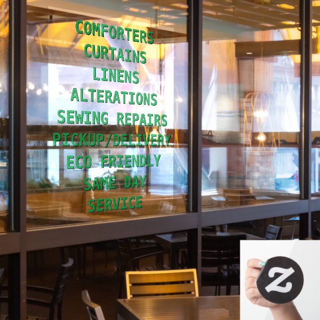 Vinilos Para Cristales Personalización de servicios de limpieza en seco (ventana del restaurante)