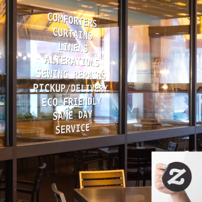Vinilos Para Cristales Personalización de servicios de limpieza en seco (ventana del restaurante)