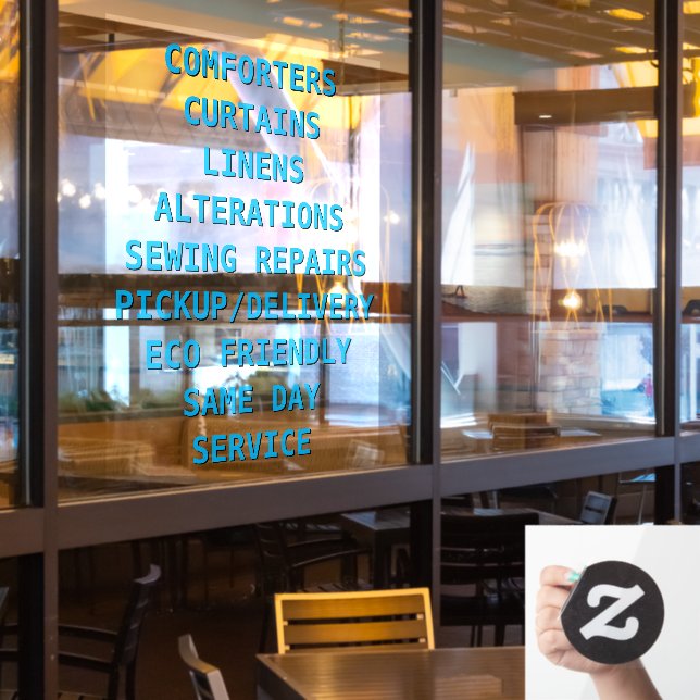 Vinilos Para Cristales Personalización de servicios de limpieza en seco (ventana del restaurante)
