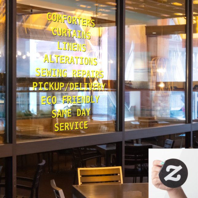 Vinilos Para Cristales Personalización de servicios de limpieza en seco (ventana del restaurante)