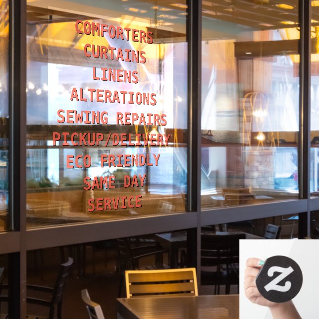 Vinilos Para Cristales Personalización de servicios de limpieza en seco (ventana del restaurante)