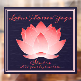 Vinilos Para Cristales Personalización de Yoga Studio Flor rosa Lotus