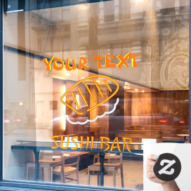 Vinilos Para Cristales Personalización Personalizar Sushi Bar Faux Neon (Ventana de cafetería)