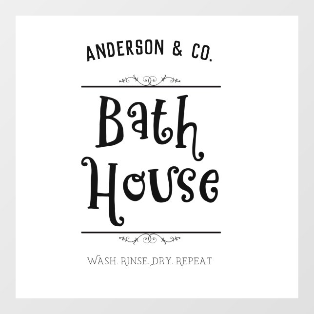 Vinilos Para Cristales Personalizado Casa de Baño Lavado Rincón Seco Repe (Hoja)