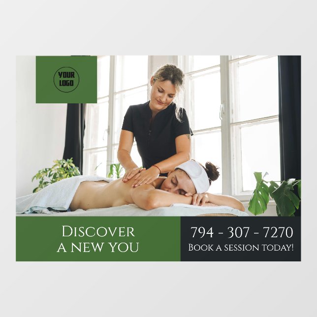 Vinilos Para Cristales Personalizado Centro de Masajes Window Cling (Hoja)