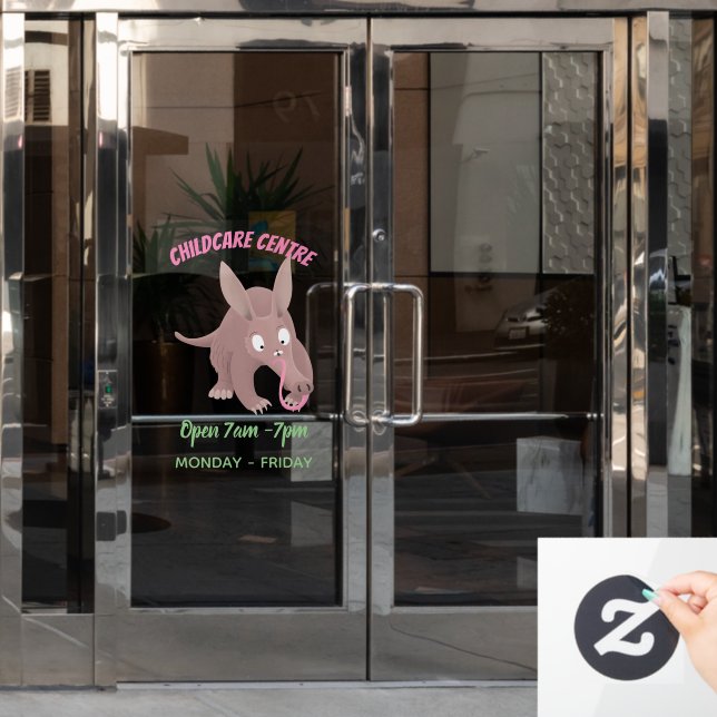 Vinilos Para Cristales Personalizado de aardvark gracioso (Puerta de oficina)