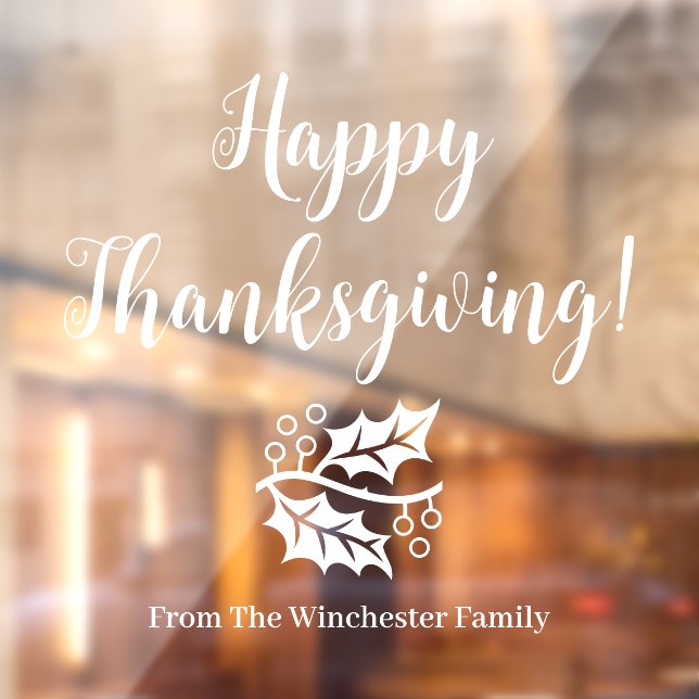 Vinilos Para Cristales Personalizado de Acción de Gracias feliz follaje d (Hoja 2)