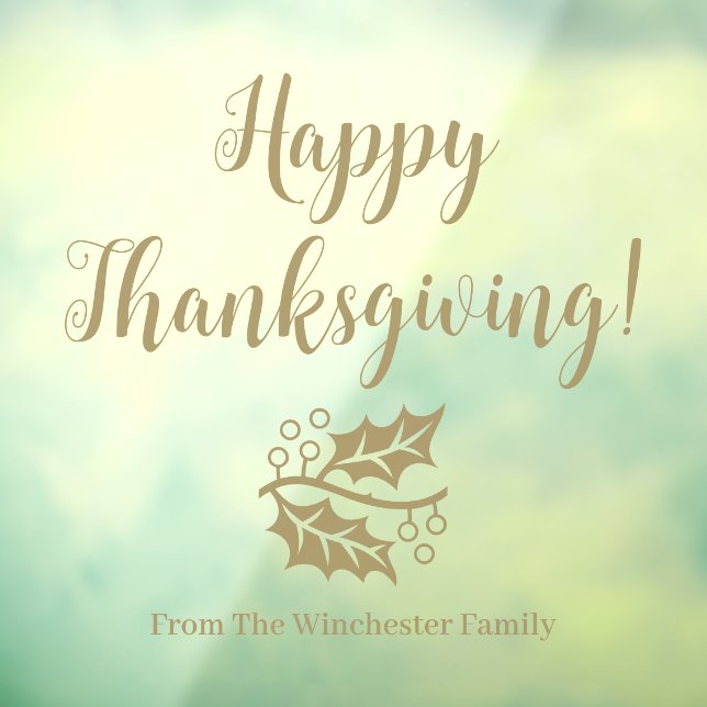 Vinilos Para Cristales Personalizado de Acción de Gracias feliz follaje d (Hoja 3)