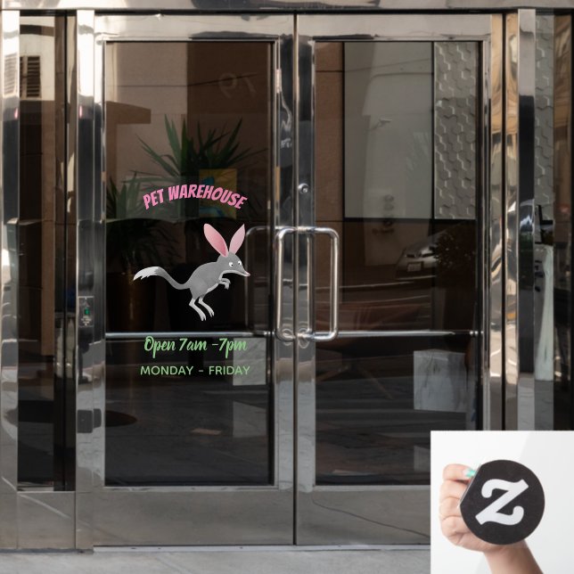 Vinilos Para Cristales Personalizado de bilby australiano feliz (Puerta de oficina)