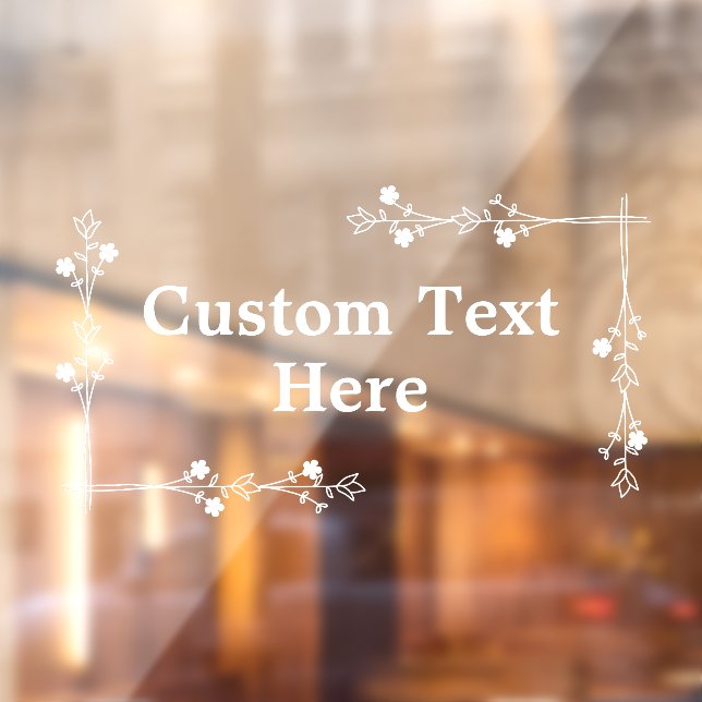 Vinilos Para Cristales Personalizado de borde floral Rótulo de texto Vent (Hoja 2)