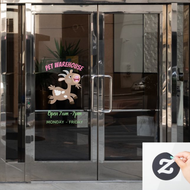 Vinilos Para Cristales Personalizado de cabra alegre (Puerta de oficina)