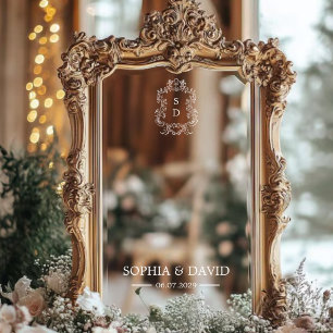 Vinilos Para Cristales Personalizado de espejos Boda moderno Iniciales De