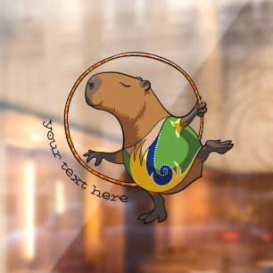 Vinilos Para Cristales Personalizado De Gimnasia Rítmica De Capibara