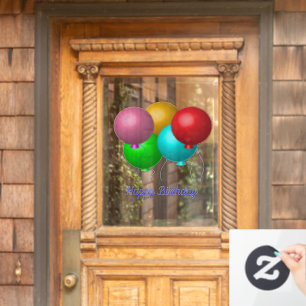 Vinilos Para Cristales Personalizado de globos de cinco cumpleaños Feliz 