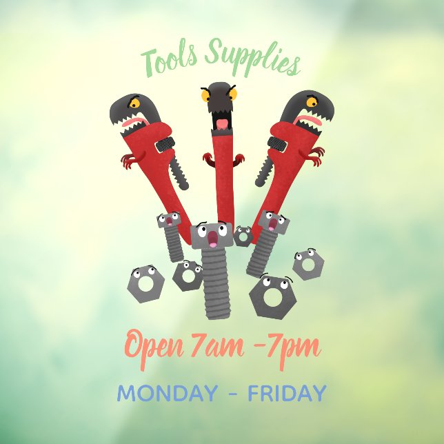 Vinilos Para Cristales Personalizado de humor de herramientas monstruosas (Hoja 3)