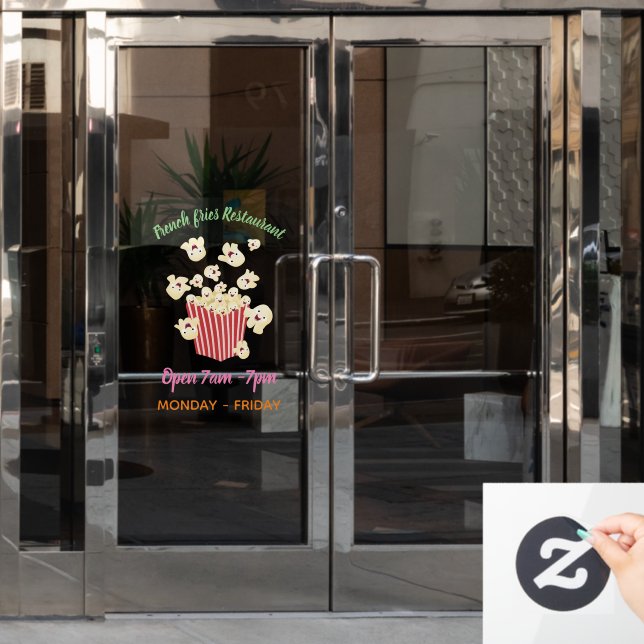 Vinilos Para Cristales Personalizado de palomitas de palomitas graciosas (Puerta de oficina)