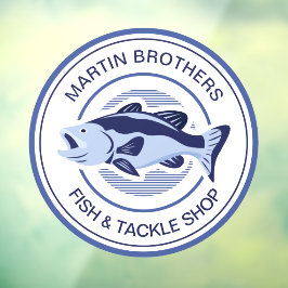 Vinilos Para Cristales Personalizado Fish Tackle Shop Blue Bass Fisherman