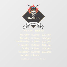 Vinilos Para Cristales Personalizado Horarios de apertura Logo del taller