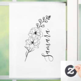 Vinilos Para Cristales Personalizado Julio Delphinium Birth Flower Gift p